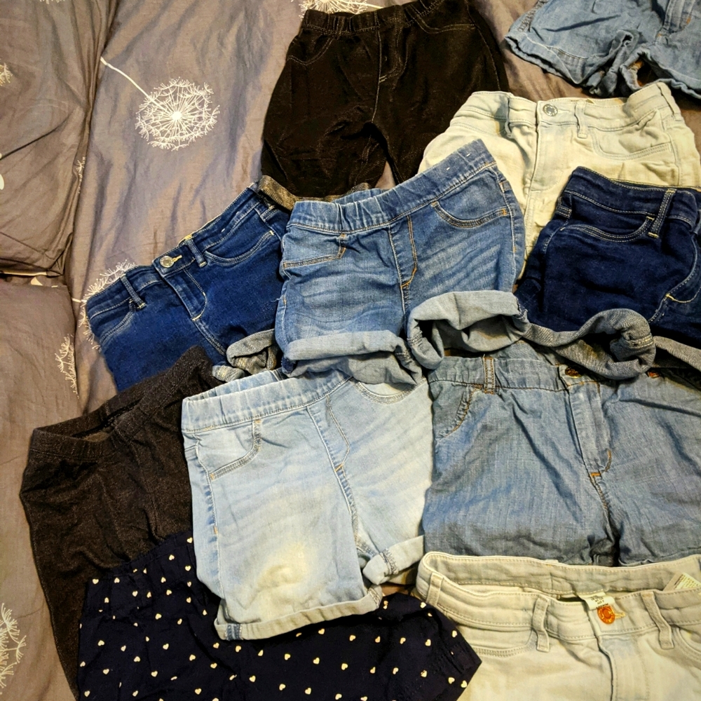 13 pairs of shorts mostly jean shorts h&m and cat and jack size 7-8  spring